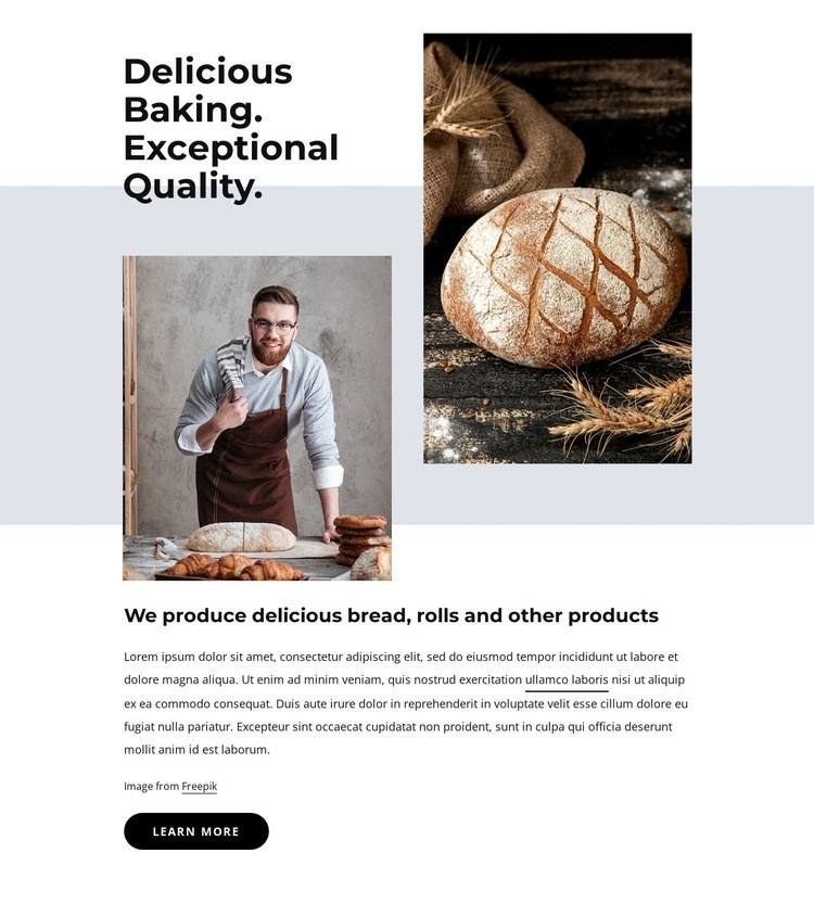 Breads, cookies, cakes Web Page Design