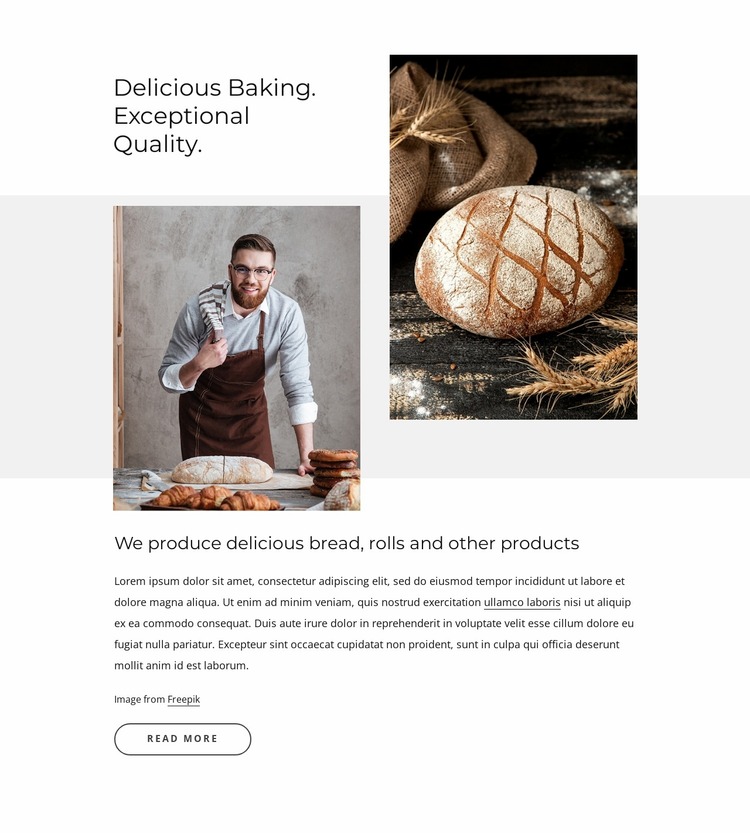 Breads, cookies, cakes Website Mockup