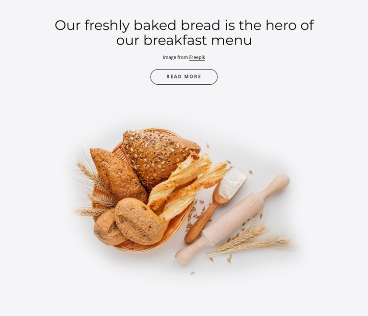 Our freshly bread Landing Page