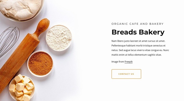 Handcrafted bread Web Page Design