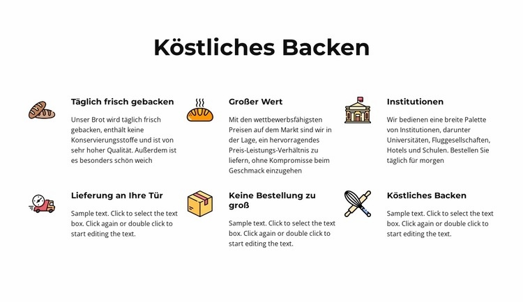 Handgemachte Brote und Backwaren Eine Seitenvorlage