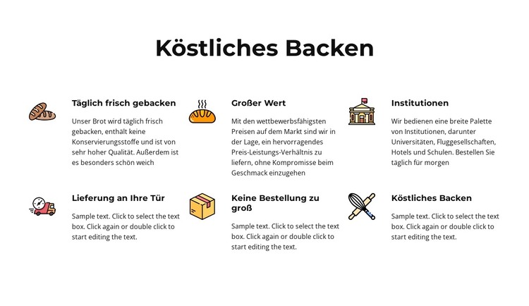 Handgemachte Brote und Backwaren HTML-Vorlage