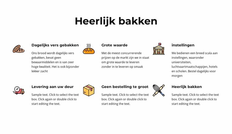 Handgemaakte broden en gebakken producten Bestemmingspagina