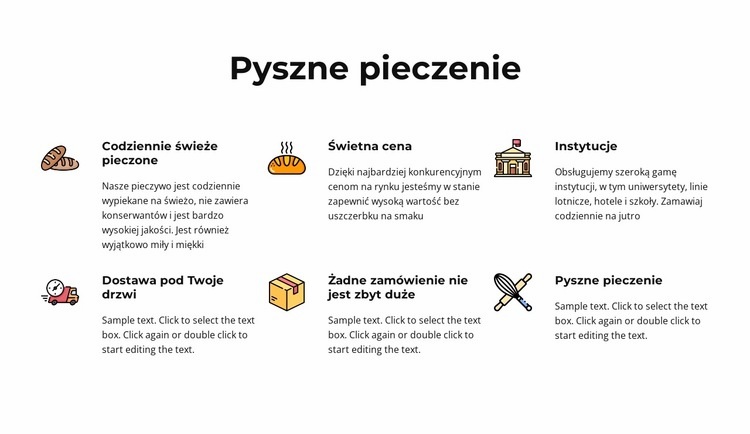 Ręcznie robione pieczywo i wypieki Makieta strony internetowej