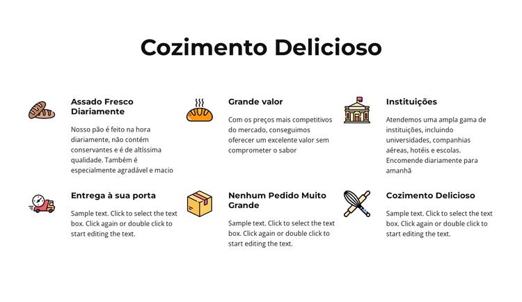 Pães artesanais e produtos assados Modelo HTML