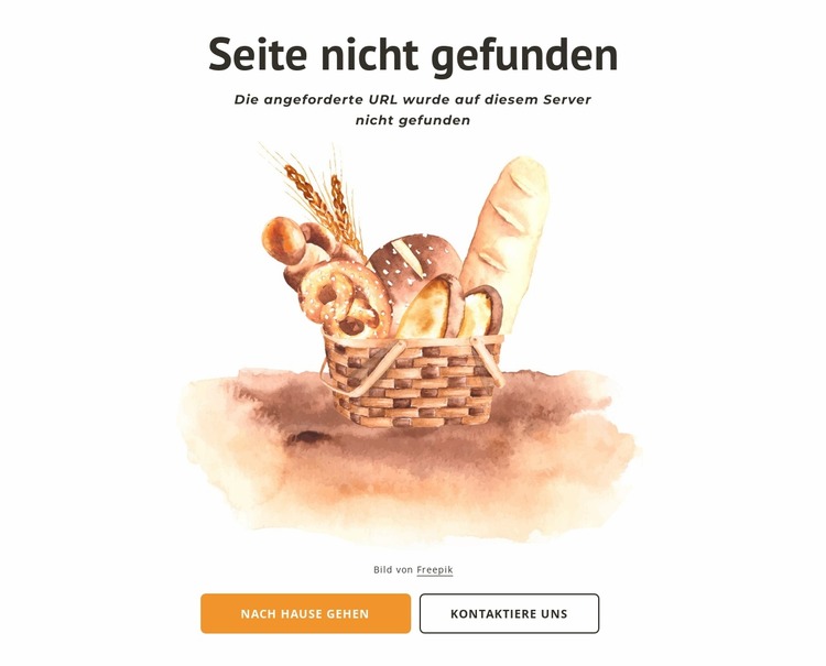 Bäckerei 404 Seite Joomla Vorlage