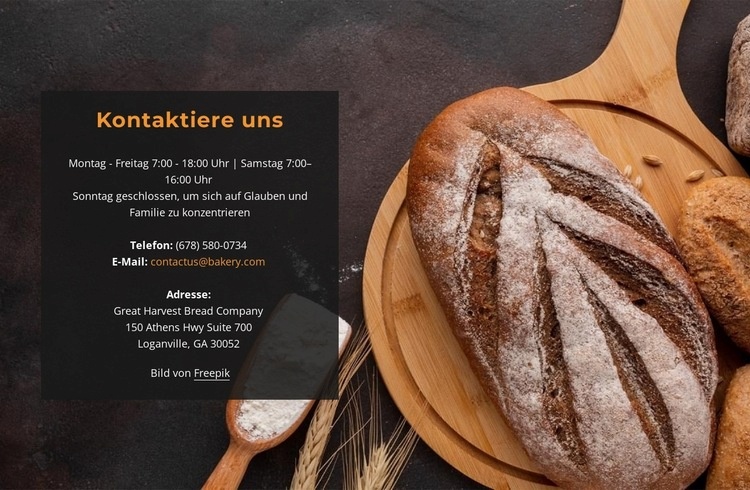 Köstliches Backen Website Builder-Vorlagen