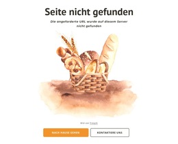 Bäckerei 404 Seite - Kostenlose Website-Vorlage