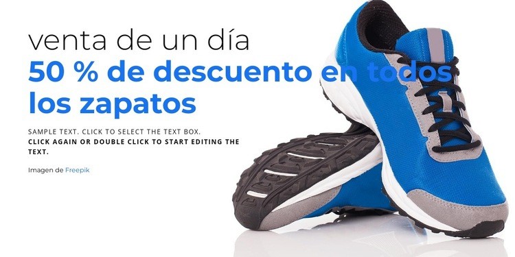 Venta de zapatos Maqueta de sitio web