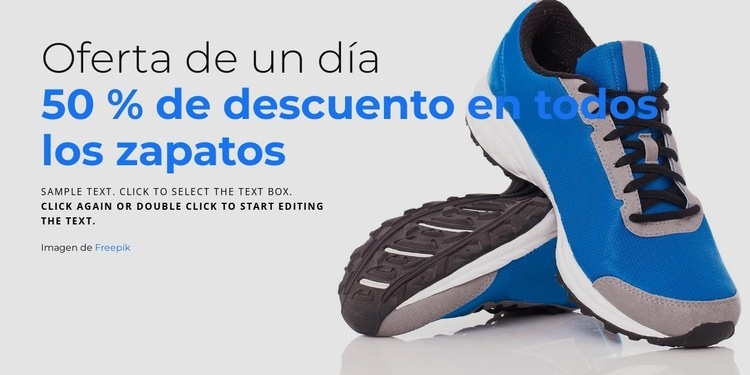 Venta de zapatos Plantilla de una página