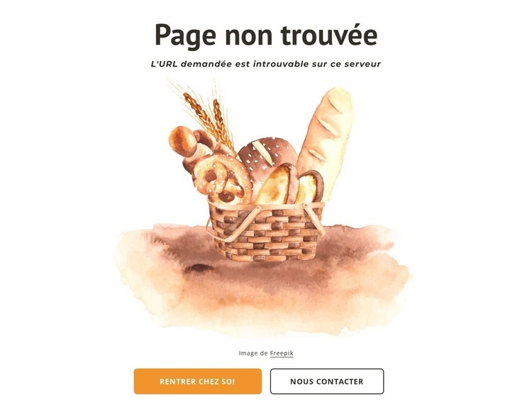 Boulangerie 404 page Conception de site Web