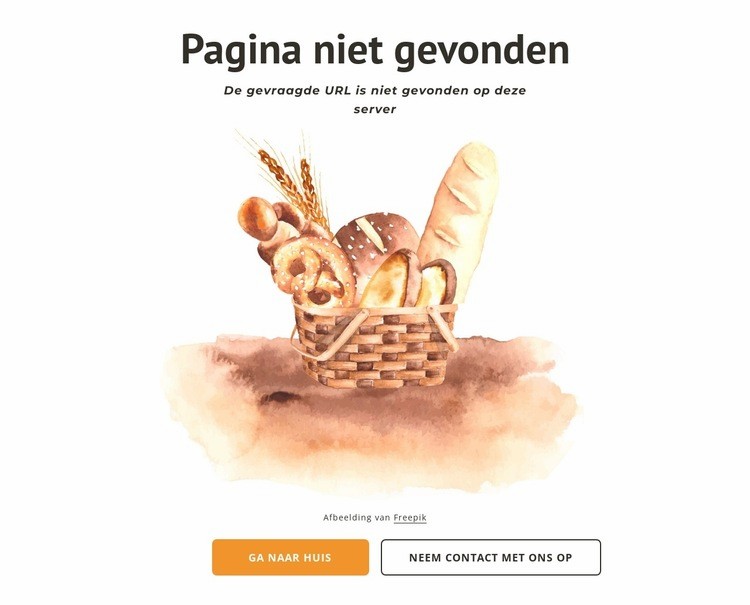 Bakkerij 404 pagina Sjabloon voor één pagina