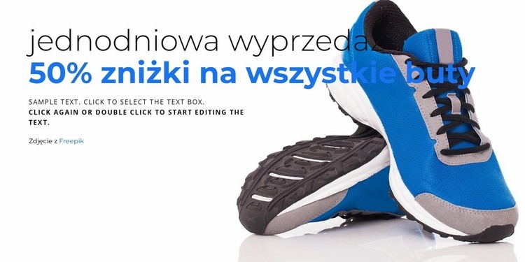 Wyprzedaż butów Makieta strony internetowej