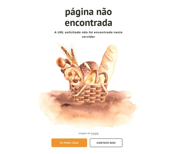 Padaria 404 página Modelo de site