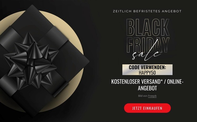 Realistisches schwarzes Freitag-Verkaufsbanner Website-Modell