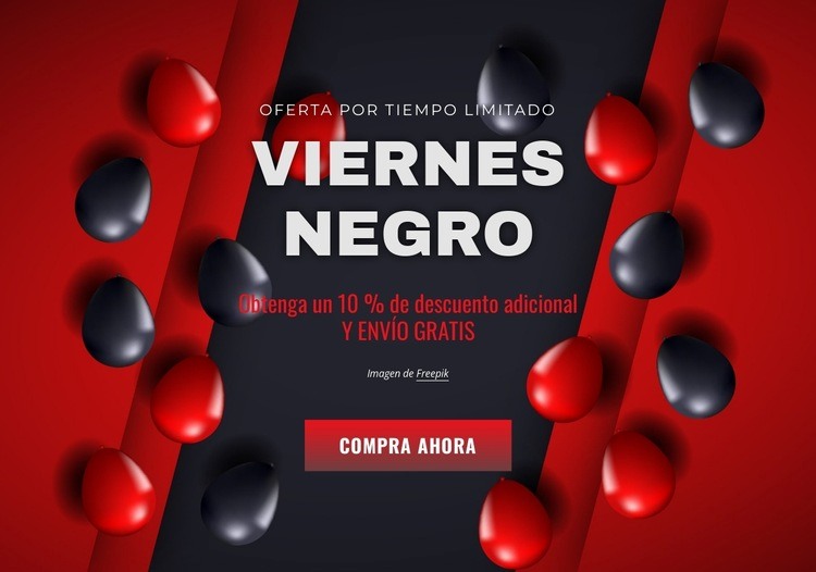 Banner de viernes negro con globos Creador de sitios web HTML