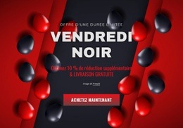 Bannière Du Vendredi Noir Avec Des Ballons - Design HTML Page Online