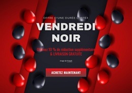 Maquette De Site Web Premium Pour Bannière Du Vendredi Noir Avec Des Ballons