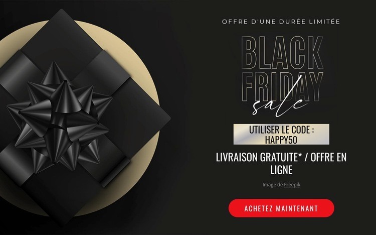 Bannière de vente vendredi noir réaliste Maquette de site Web