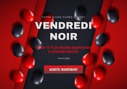 Bannière Du Vendredi Noir Avec Des Ballons Modèle