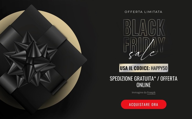 Banner di vendita venerdì nero realistico Modello di sito Web