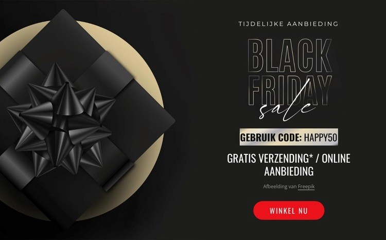 Realistische black friday-verkoopbanner Bestemmingspagina