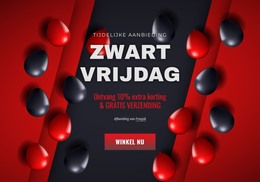 Responsieve HTML Voor Black Friday-Banner Met Ballonnen