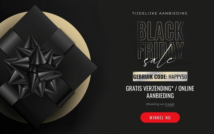 Realistische black friday-verkoopbanner Sjabloon voor één pagina