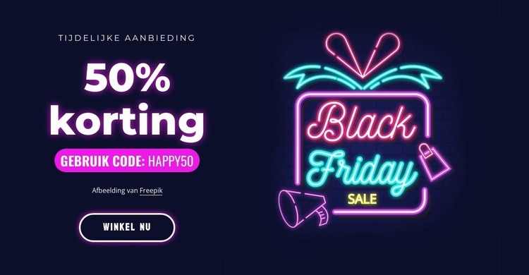 Supersale 50% korting Website mockup