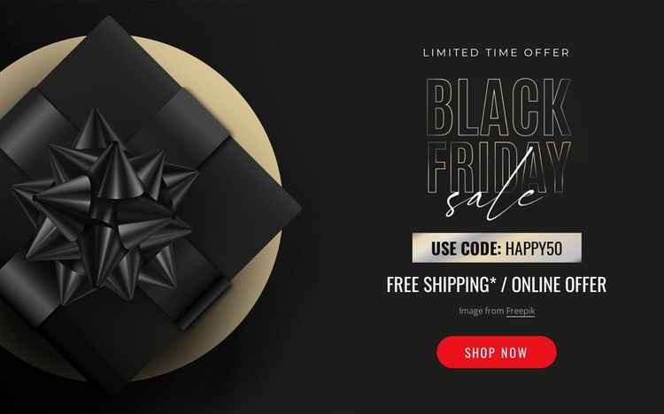 Realistic black friday sale banner One Page Template