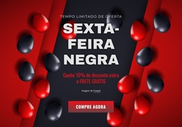 Banner De Sexta-Feira Negra Com Balões - Modelo De Site Joomla