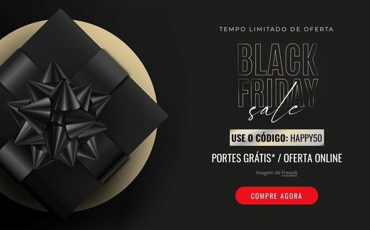 Banner realista de venda de sexta-feira negra Modelo de uma página