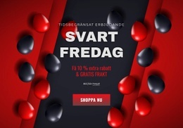 Svart Fredag Banner Med Ballonger