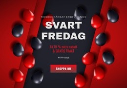 Svart Fredag Banner Med Ballonger - Mall För Mobilwebbplats