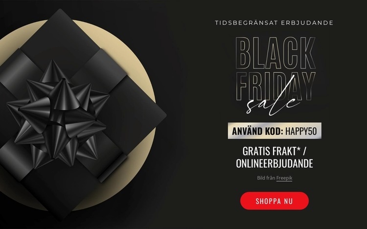 Realistisk svart fredag rea banner Webbplats mall