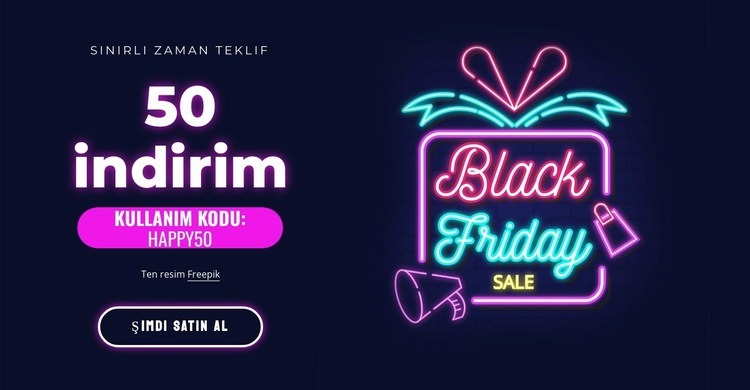 Süper satış %50 indirim Html Web Sitesi Oluşturucu