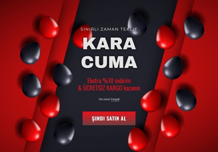 Balonlu Kara Cuma afişi Web sitesi tasarımı