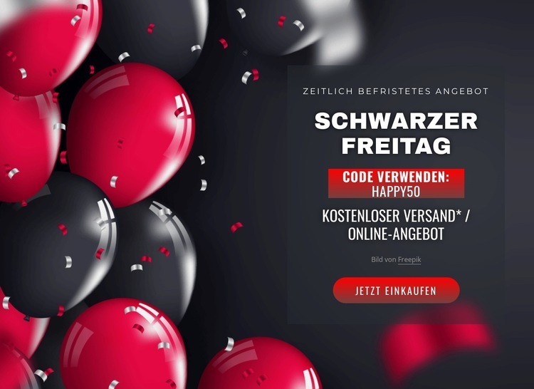 Schwarzer Freitag im realistischen Stil Website design