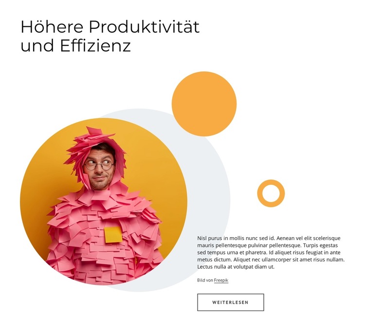 Produktivität vs. Effizienz Website-Vorlage