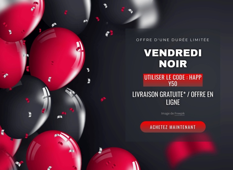 Vendredi noir dans un style réaliste Thème WordPress