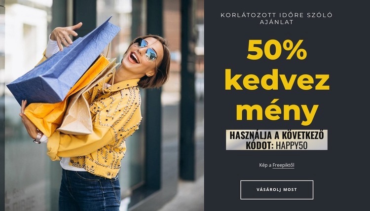 Korlátozott idejű ajánlat kóddal Weboldal tervezés