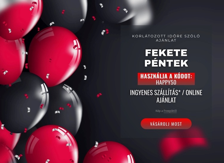 Fekete péntek valósághű stílusban Weboldal tervezés