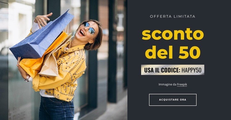 Offerta a tempo limitato con codice Costruttore di siti web HTML