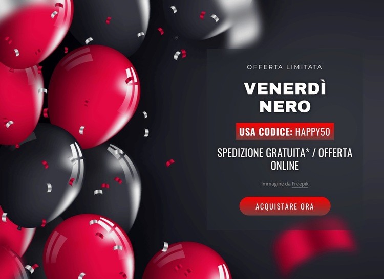 Venerdì nero in stile realistico Modelli di Website Builder