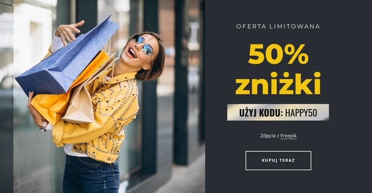 Oferta ograniczona czasowo z kodem Kreator witryn internetowych HTML