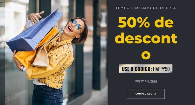 Oferta por tempo limitado com código Construtor de sites HTML