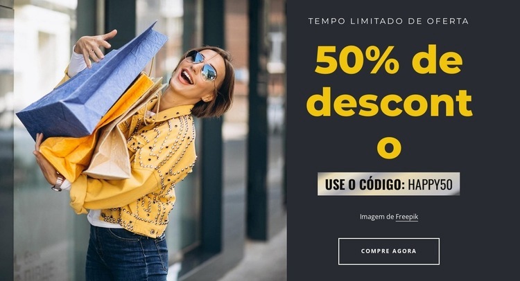 Oferta por tempo limitado com código Modelo de uma página