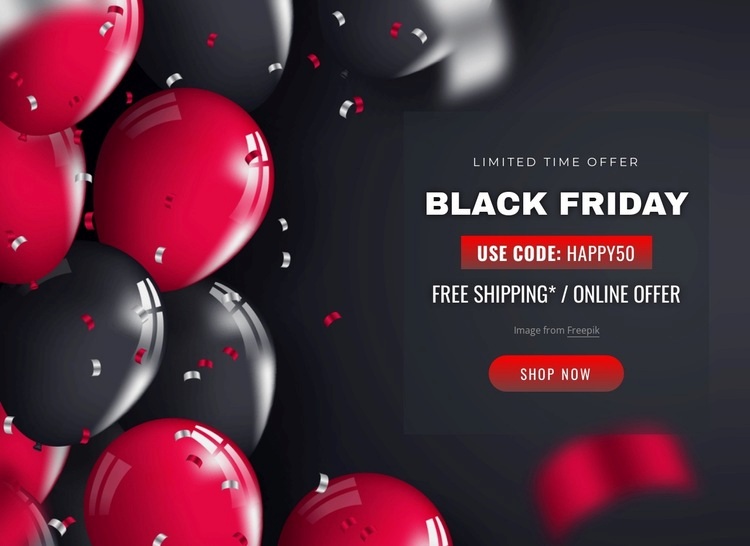 Black Friday i realistisk stil Html webbplatsbyggare