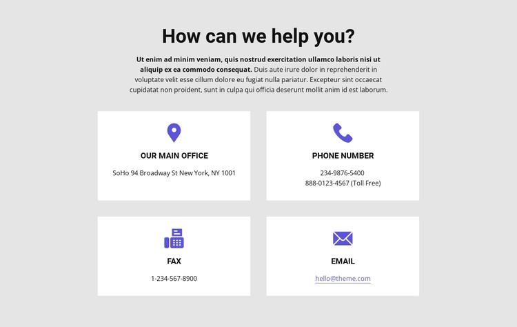 How can we help you CSS Template