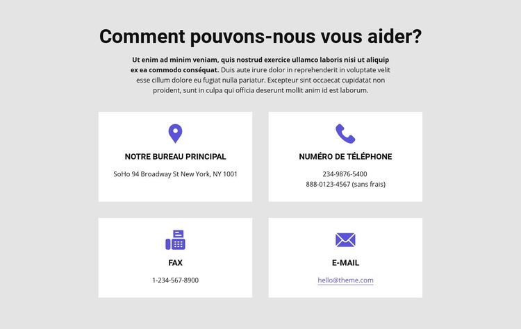 Comment pouvons-nous vous aider Modèles de constructeur de sites Web